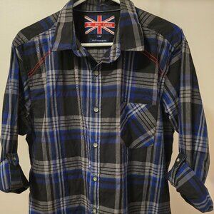 "for Him London" LONG SLEEVE PLAID SHIRT